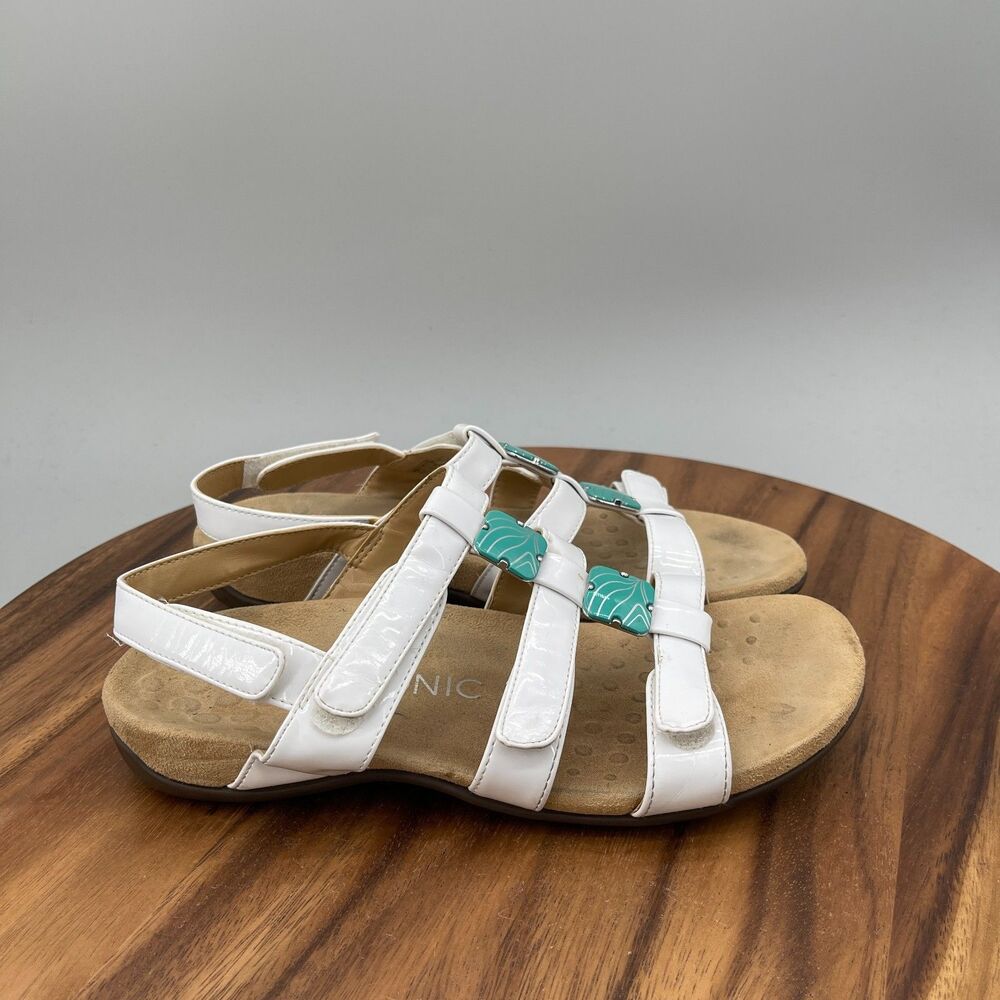 Vionic Amber Sandals Womens Size 7 Patent Leather Orthotic Comfort Strappy